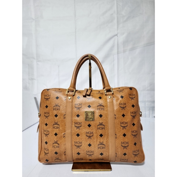 MCM Other - MCM Visetos Laptop Bag Cognac
